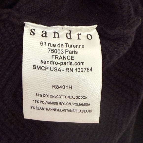 Sandro Black Sleeveless Peplum Mini Dress size 2 EUC - Picture 6 of 8